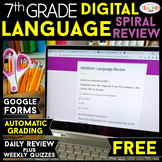 7th Grade DIGITAL Language Spiral Review | Distance Learni