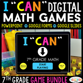 Preview of 7th Grade DIGITAL Math Games BUNDLE - Math Review & Test Prep Practice