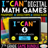 7th Grade DIGITAL Math Games BUNDLE - Math Review & Test P
