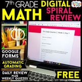 7th Grade DIGITAL Math Spiral Review | Distance Learning |