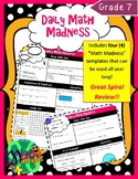 7th Grade Daily Math Madness [Daily Spiral Review Activity
