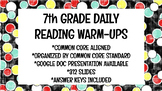 7th Grade Daily Reading Warm-Ups (Common Core Aligned)