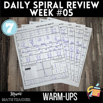 Preview of 7th Grade Math - 5 Day Daily Spiral Review #05