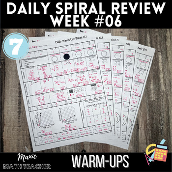 Preview of 7th Grade Math - 5 Day Daily Spiral Review #06