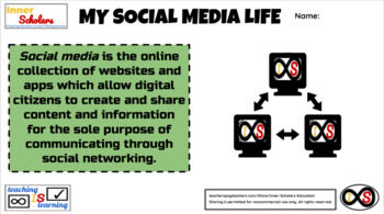 Preview of 7th Grade ELA Digital Citizenship - My Social Media Life