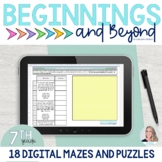 7th Grade Math Maze and Puzzle Bundle | Digital Google She