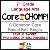 7th Grade ELA Bell Ringers ~ Two  Weeks Free! ~  Core Chomp