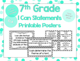 7th Grade ELA I Can Statements for CCSS Standards (Gray Chevron)