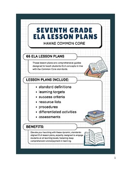 Preview of 7th Grade ELA Lesson Plans - Hawaii Common Core