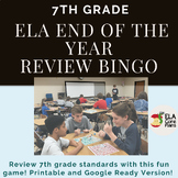 7th Grade ELA Review BINGO Game ~ Printable & Google!
