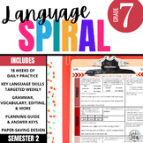 7th Grade ELA Spiral Review: Daily Grammar Practice & Lang