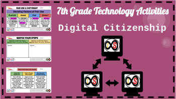 Preview of 7th Grade ELA Technology Activities - Google Slides (Digital Citizenship)
