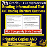 7th Grade ELA Test Prep Practice Tests and Games - Printab