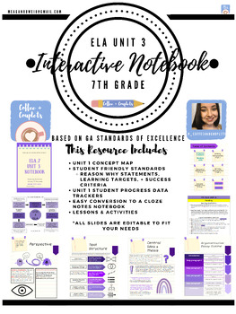 Preview of 7th Grade ELA Unit 3 Interactive Notebook