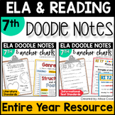 7th Grade ELA and Reading Comprehension Doodle Notes | Mid