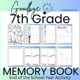 7th Grade EOY Memory Book Worksheets | Seventh Grade End o
