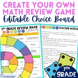 7th Grade End of Year Game Choice Board