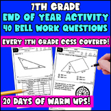 7th Grade End of Year Math Activities | CCSS Test Prep | B