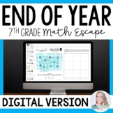 7th Grade End of Year Math Escape Room Activity / Digital 