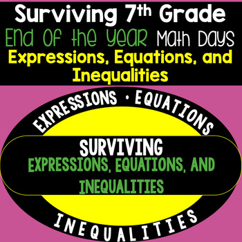 Preview of 7th Grade Math End of Year Review Activity (Expressions Equations Inequalities)