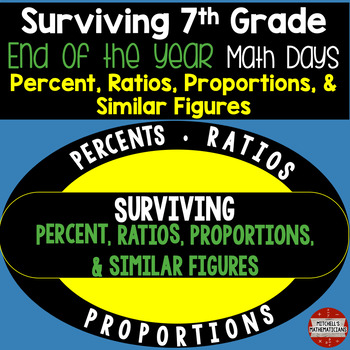 Preview of 7th Grade Math End of Year Review Activity (Percent, Ratio, and Proportions)