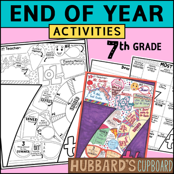 Preview of 7th Grade End of Year Memory Book - End of Year Activity Middle School Last Week