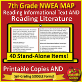7th Grade NWEA MAP Reading Test Prep ELA Printable + SELF-GRADING GOOGLE FORMS!