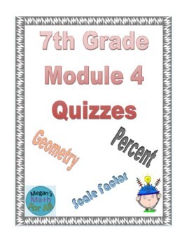 Preview of 7th Grade Engage NY Module 4 Quizzes for Easel