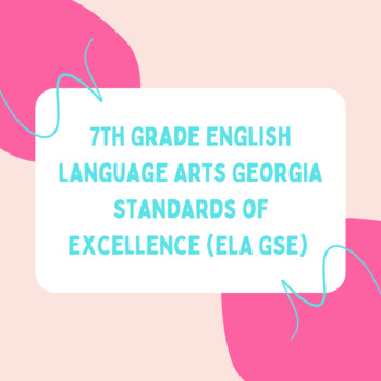 Preview of 7th Grade English Language Arts Georgia Standards of Excellence Poster Set