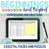7th Grade Equations and Expressions Digital Maze and Puzzle