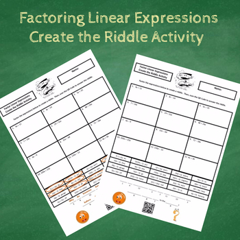 Preview of 7th Grade Factor Linear Expressions Create the Riddle Activity