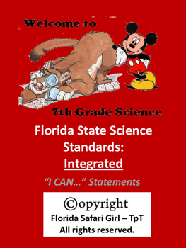 Preview of 7th Grade Florida Science Standards INTEGRATED - I CAN Statements