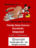 7th Grade Florida Science Standards INTEGRATED - I CAN Statements