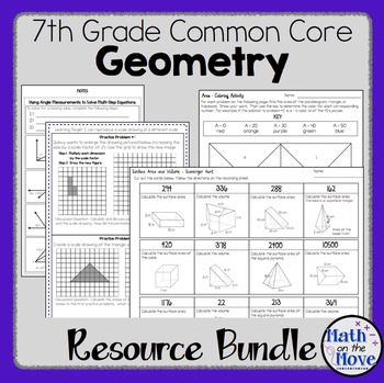 7th Grade Geometry - Bundle of Resources by Math on the Move | TpT