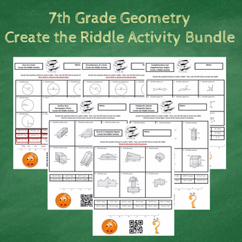 Preview of 7th Grade Geometry Create the Riddle Activity Bundle