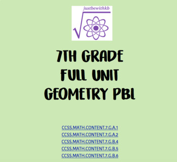 Preview of 7th Grade Editable and Printable Geometry PBL (Project Based Learning)