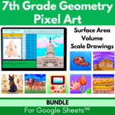7th Grade Geometry Pixel Art Bundle