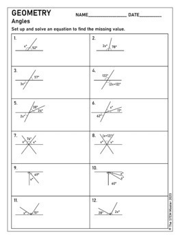 7th grade geometry worksheet bundle by the stem master tpt