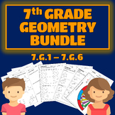 7th Grade Geometry Worksheet Bundle