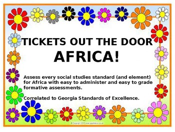 Preview of 7th Grade Georgia Social Studies Africa History Exit Tickets