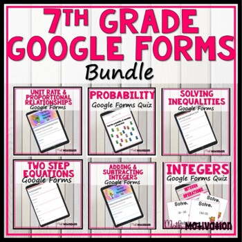 Preview of 7th Grade Google Forms Bundle