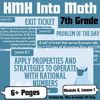 Preview of 7th Grade HMH Into Math | Rational Numbers | Module 6, Lesson 1 | Winter