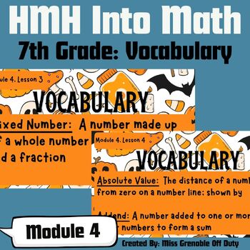 Preview of 7th Grade HMH Into Math | Rational Numbers | Vocab Poster | Module 4 | Winter