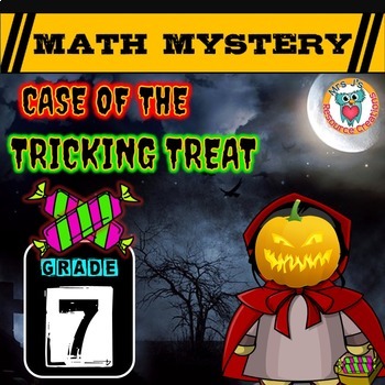 Preview of 7th Grade Halloween Activity : Halloween Math Mystery -Tricking Treat
