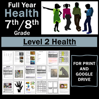 Preview of 7th Grade Health Lessons: LEVEL 2 FULL YEAR PROGRAM