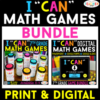 Preview of 7th Grade I CAN Math Games | DIGITAL & PRINT Bundle