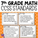 7th Grade MATH CCSS I Can Posters | Common Core Standards