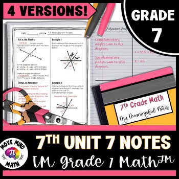 Preview of 7th Grade Unit 7 Notes: Building Thinking Classrooms IM Grade 7 Math™ Geometry