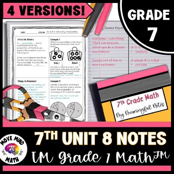 Preview of 7th Grade Unit 8 Notes Building Thinking Classrooms IM Grade 7 Math™ Probability