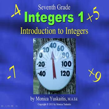 Preview of 7th Grade Integers 1 - Introduction to Integers Powerpoint Lesson